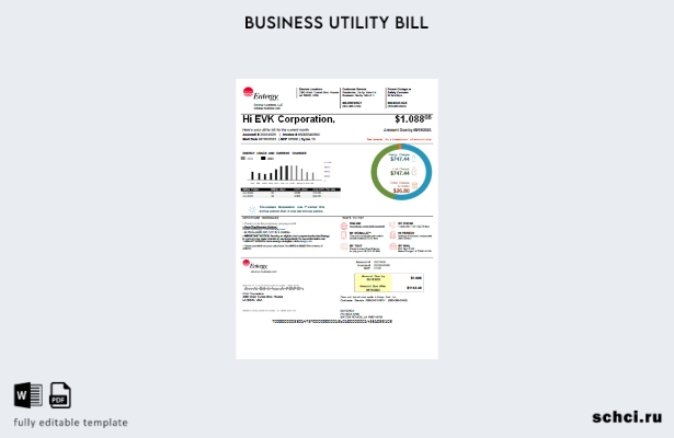 цифровая загрузка шаблона счета за коммунальные услуги Луизианы Entergy
